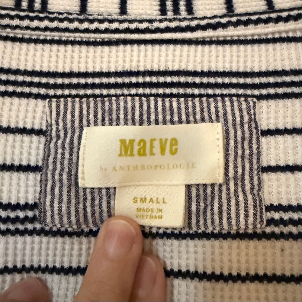 Maeve Navy and White Striped Knit Top - Picture 4 of 11